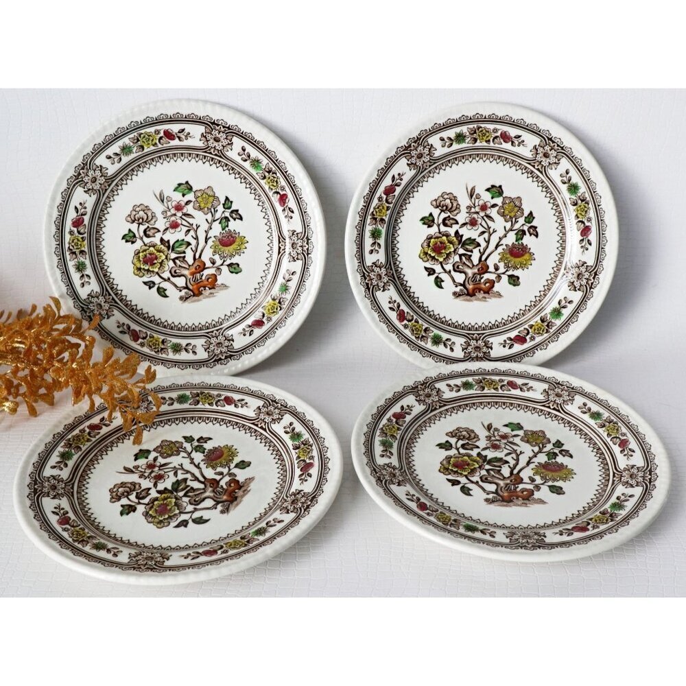 4 Vintage Wood And Sons Dorset Dessert Bread & Butter Plates Multicolored Transf